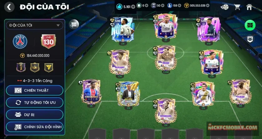 Ovr 130, 7 cầu thủ 128
