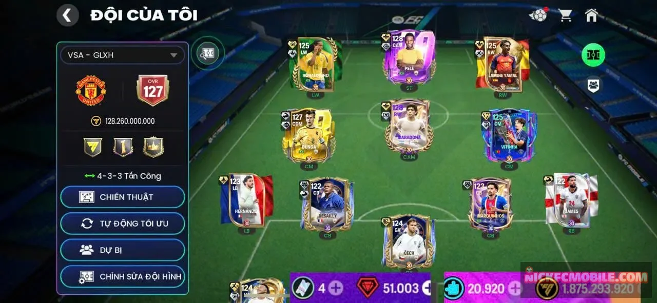 ms609 ovr 127 cực ngon, 2 cầu thủ ovr 128 và nhiều cầu thủ 125 xịn, dư nhiều tn