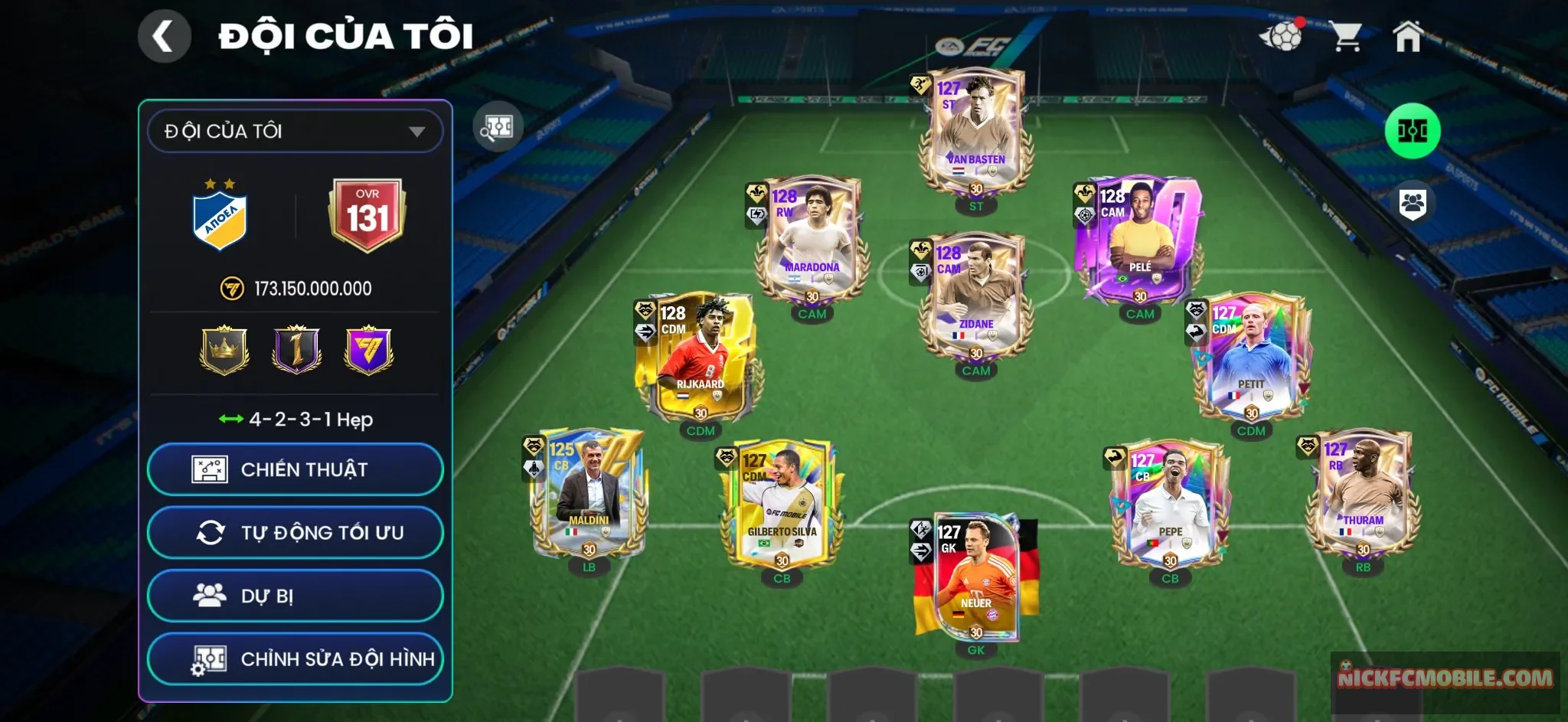 OVR 131 : FULL ĐỘI HÌNH NGON + 22k mảnh + 6B coin và Viera ( bán được 4B1 coin )